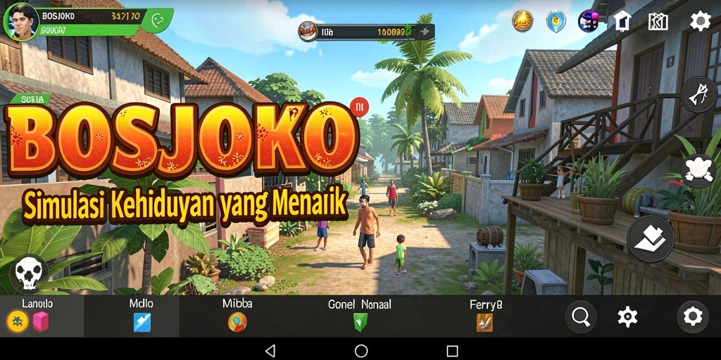 Skrinsut utama BOSJOKO menampilkan gameplay Simulation yang seru.