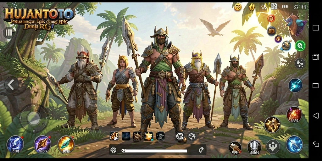 Tampilan gameplay menakjubkan dari HUJANTOTO di dunia RPG yang luas.