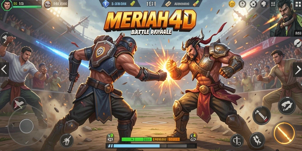 Tampilan gameplay MERIAH4D yang intens dan mendebarkan saat pertempuran.