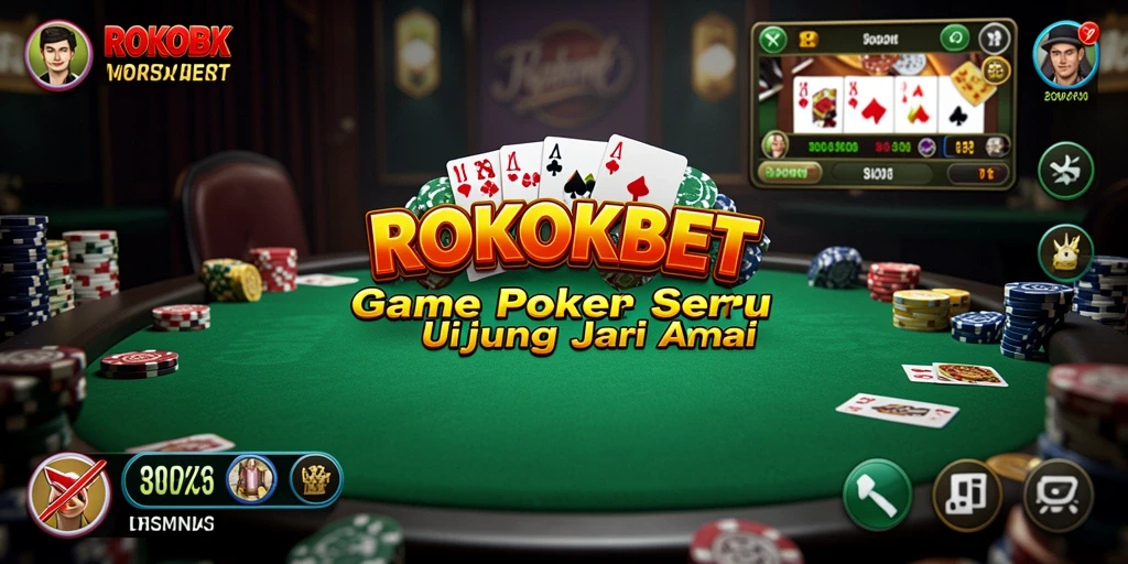 Tangkapan layar utama ROKOKBET yang menunjukkan serunya gameplay Poker.